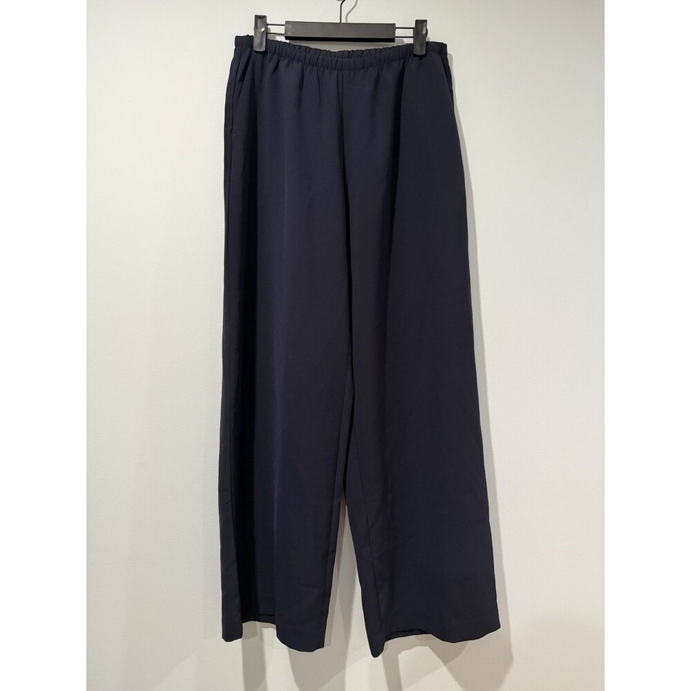 Gap Wide Leg Flowy Pants Womens Small Navy Lightweight Pockets Elastic Minimal